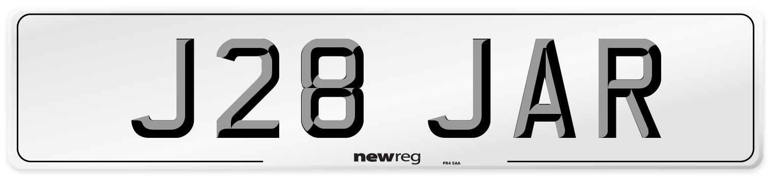 J28 JAR Number Plate from New Reg